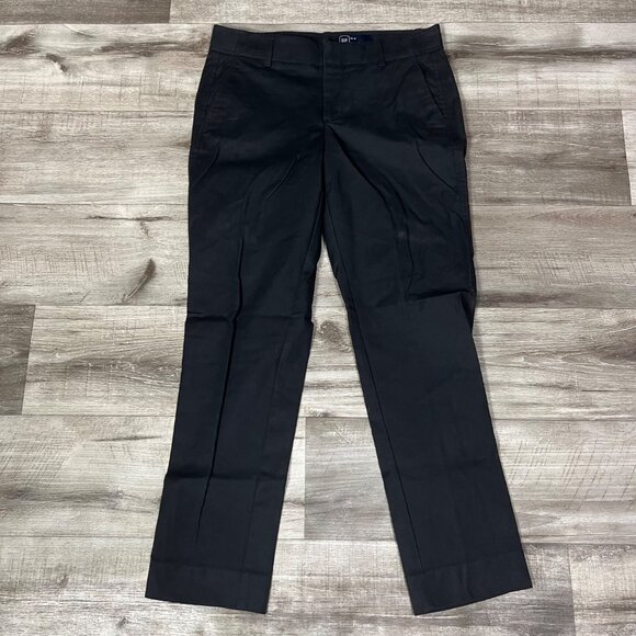 Gap 02 R Slim Crop Mid Rise Chino Denim Jeans Black Women’s Size 2 - Picture 1 of 8